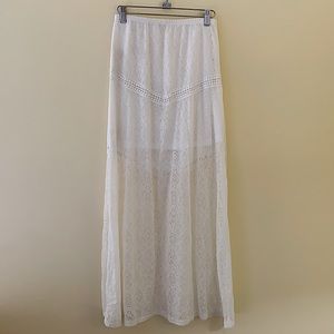 White Beach Lace Maxi Skirt